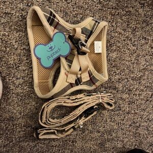Plaid Dog Harness and Leash Set